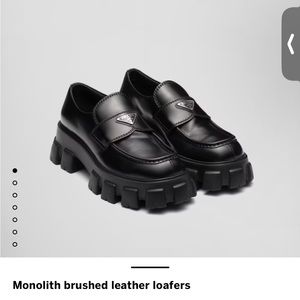 Prada Monolith Leather Loafers